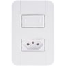 Conjunto 4x2 com 1 Interruptor Paralelo 10 a 250 V e 1 Tomada 2p+t 20 a 250 V Tablet Bran - 1