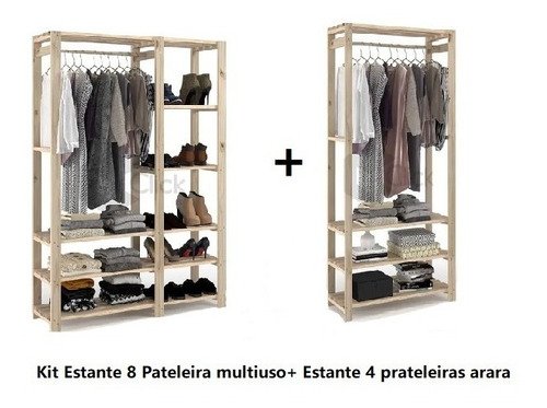 Arara + Estante Para Area De Serviço Rústico - 1