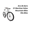 Bicicleta Aro 26 Aero 21 Marchas Velox Ello Bike Cor:branco/preto - 2