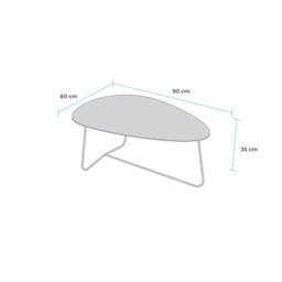 Mesa de Centro Trude Organica 35cm X 90cm X 60cm - 3