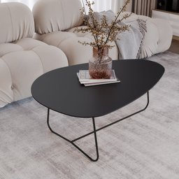 Mesa de Centro Trude Organica 35cm X 90cm X 60cm - 1