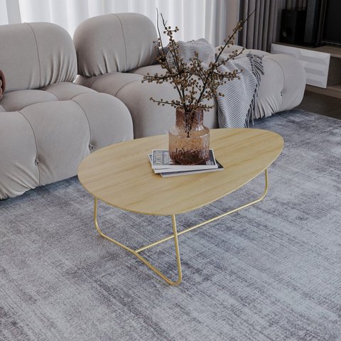 Mesa de Centro Trude Organica 35cm x 90cm x 60cm Marrom