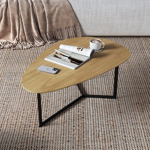 Mesa de Centro Trento Organica 35cm x 90cm x 60cm Marrom