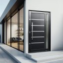 Ver imagem 2 de Porta Pivotante Alumínio Lambril Miraggio c/Pux.Dir. Elite Preto 240x120 Brimak