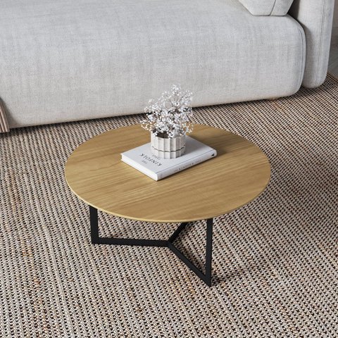 Mesa de Centro Trento Redonda 30cm x 67cm x 67cm Marrom