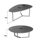 Ver imagem 3 de Conjunto Mesa de Centro Trento Organica e Redonda 100% MDF 35cm x 90cm x 60cm - 30cm x 67cm x 67cm Marrom
