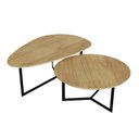 Ver imagem 2 de Conjunto Mesa de Centro Trento Organica e Redonda 100% MDF 35cm x 90cm x 60cm - 30cm x 67cm x 67cm Marrom