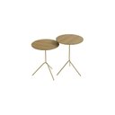 Ver imagem 2 de Conjunto Mesa Lateral de Canto Pugly 55x40x40cm Marrom 100% MDF