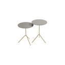 Ver imagem 2 de Conjunto Mesa Lateral de Canto Pugly 55x40x40cm Cinza 100% MDF