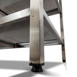 Mesa de Aço Inox Industrial 110x70x90 Cm com 2 Prateleiras Plano Liso Nortinox - 6