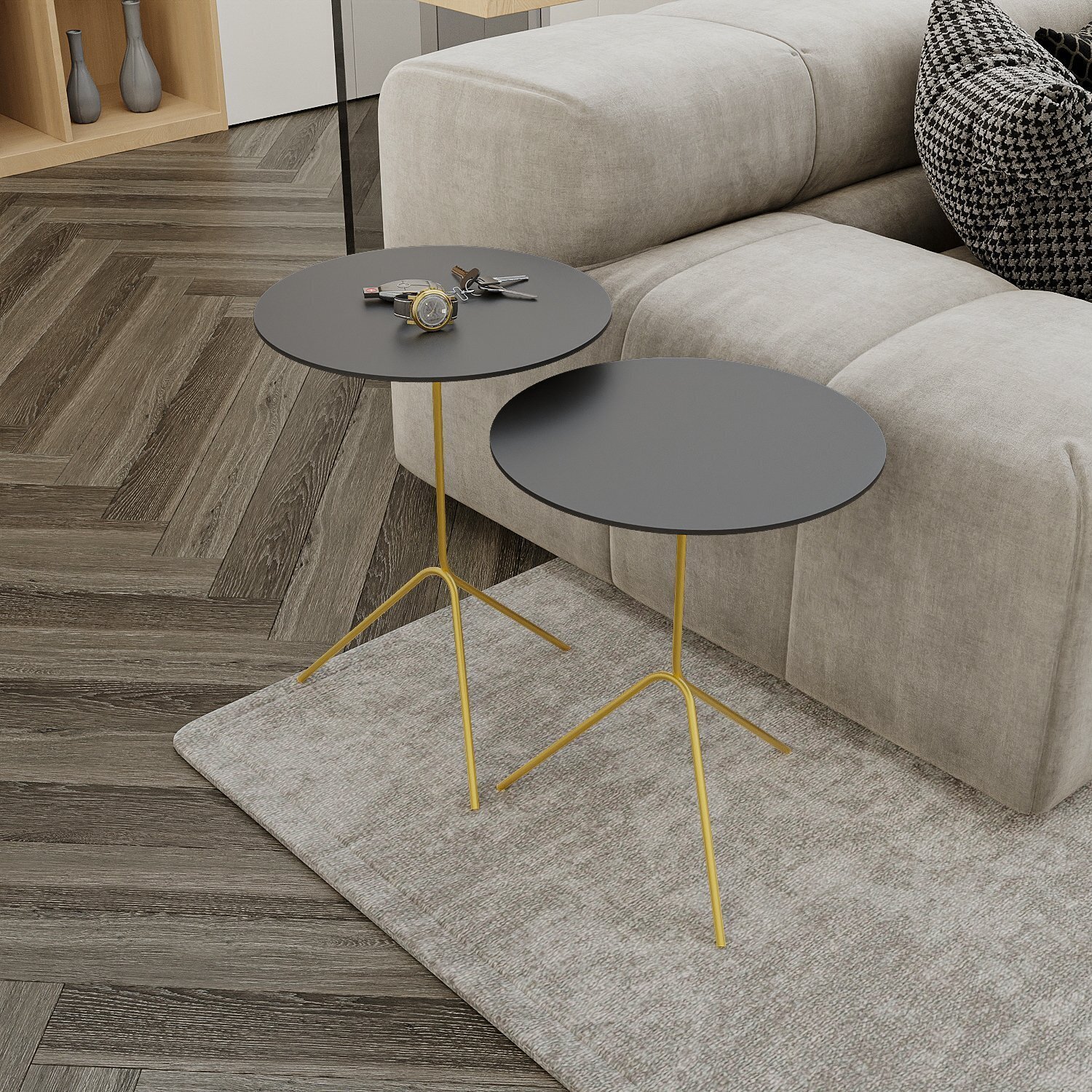 Pugly Conjunto Mesa Lateral de Canto Pugly 55x40x40cm | MadeiraMadeira