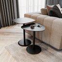 Ver imagem 1 de Conjunto Mesa Lateral de Canto Keva 40x40x53cm Preto