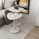 Ver imagem 1 de Conjunto Mesa Lateral de Canto Keva 40x40x53cm Cinza 100% MDF