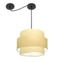 Ver imagem 1 de Lustre Sala de Jantar com Desvio Vivare Md-4397 Cúpula em Tecido 40cm Lustres Vivare Lustre para Sal