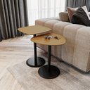 Ver imagem 1 de Conjunto Mesa Lateral de Canto Keva 40x40x53cm Marrom 100% MDF