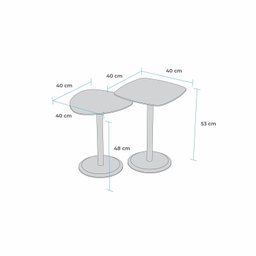 Conjunto Mesa de Canto Keva 40x40x53cm - 3