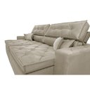 Ver imagem 4 de Sofá Retrátil e Reclinável 2.12M com Molas Cama Inbox Estilo Suede Velusoft Bege