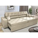 Ver imagem 1 de Sofá Retrátil e Reclinável 2.12M com Molas Cama Inbox Estilo Suede Velusoft Bege