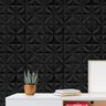 Kit 5 Placas Revestimento Preto Auto Relevo Mini Petalas Decorativo Lavável Quarto Sala 50cm X 50cm - 2