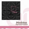 Kit 5 Placas Revestimento Preto Auto Relevo Mini Petalas Decorativo Lavável Quarto Sala 50cm X 50cm - 3
