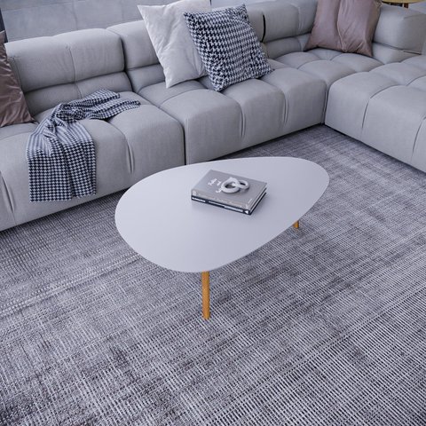 Mesa de Centro Vesta Organica 35cm x 90cm x 60cm Cinza