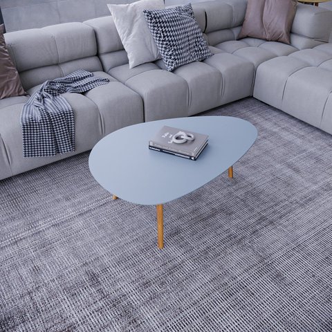 Mesa de Centro Vesta Organica 35cm x 90cm x 60cm Cinza