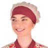 Touca Tipo Gorro para Clínicas Chef de Cozinha Bege Poá Vermelho - Estilo Chef - Bege - Único - 1