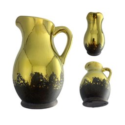 Jarra Decorativa Colonial Vintage Dourada Grande espelhado Espressione jarra decorativo Ouro, Jarra  - 1