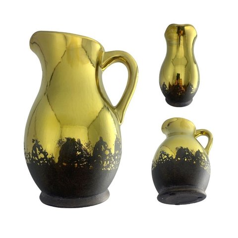 Jarra Decorativa Colonial Vintage Dourada Grande espelhado Espressione jarra decorativo Ouro, Jarra 