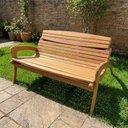 Ver imagem 3 de Namoradeira Isa 134cm em Madeira Maciça para Jardim e Área Externa – Banco 2 Lugares com Encosto e B