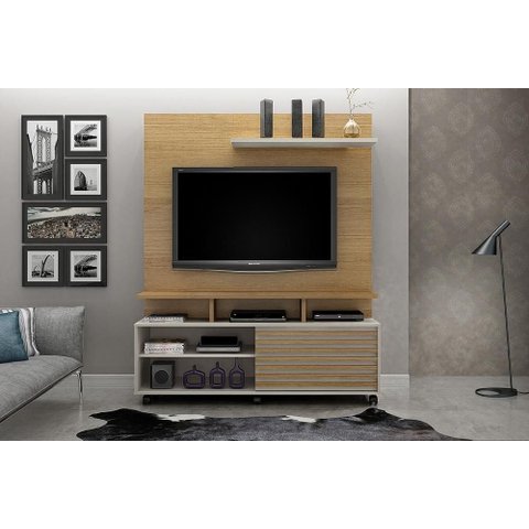 Estante Home Theater para Tv até 60 Polegadas 1 Porta Star Cinamomo/off White Valdemóveis