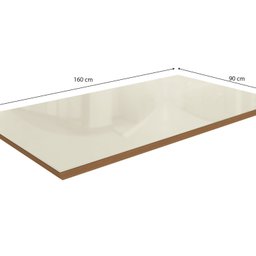 Tampo de Mesa 1600x900 de Madeira com Vidro - 2