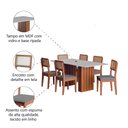 Ver imagem 5 de Conjunto de Mesa Sala de Jantar Ripada Tampo com Vidro 1,80m 6 Cadeiras Santiago Dobuê
