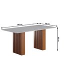 Ver imagem 3 de Conjunto de Mesa Sala de Jantar Ripada Tampo com Vidro 1,80m 6 Cadeiras Santiago Dobuê