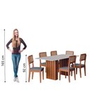 Ver imagem 7 de Conjunto de Mesa Sala de Jantar Ripada Tampo com Vidro 1,80m 6 Cadeiras Santiago Dobuê