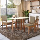 Ver imagem 1 de Conjunto Mesa Antonela com 4 Cadeiras Bege/Canela/Fendi