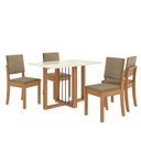 Ver imagem 2 de Conjunto Mesa Antonela com 4 Cadeiras Bege/Canela/Fendi