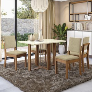Conjunto Mesa Antonela com 4 Cadeiras