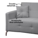 Ver imagem 4 de Sofá Fixo 2 Lugares 1,60 Espanha Living Linho Pés Metal e Molas:linho Cinza Claro