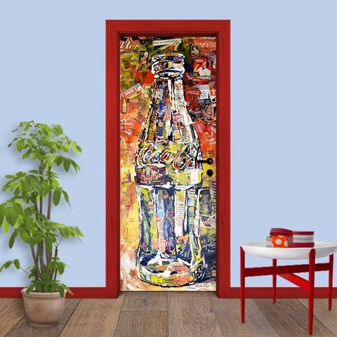 Adesivo de Porta Grafite Coca-cola Arte Destaque G - 0,93 X 2,13 Metros