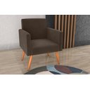 Ver imagem 1 de Poltrona Decorativa Dallas Veludo Marrom E426 - Matrix