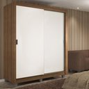 Ver imagem 1 de Guarda-roupa Solteiro Madesa Dallas 2 Portas de Correr 2 Gavetas com Pés - Rustic/branco