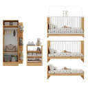 Ver imagem 5 de Jogo de Quarto Infantil com Colchão Incluso Trevalla Móveis Pom Pom - Madeirado/Branco