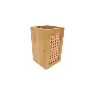 Porta Talheres Ecokitchen Bambu com Palhinha - Mimo Style