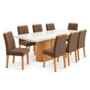 Ver imagem 2 de Conjunto Sala de Jantar 8 Lugares Retangular Tampo Vidro/MDF 200x90cm Mesa Diana e Cadeiras Carol