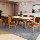 Ver imagem 1 de Conjunto para Sala de Jantar Mesa com 8 Cadeiras Cinara
