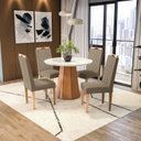 Ver imagem 1 de Conjunto Mesa Jade com 4 Cadeiras 105cm x 105cm x 80cm Bege/Euca/Fendi