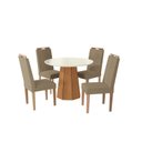 Ver imagem 2 de Conjunto Mesa Jade com 4 Cadeiras 105cm x 105cm x 80cm Bege/Euca/Fendi