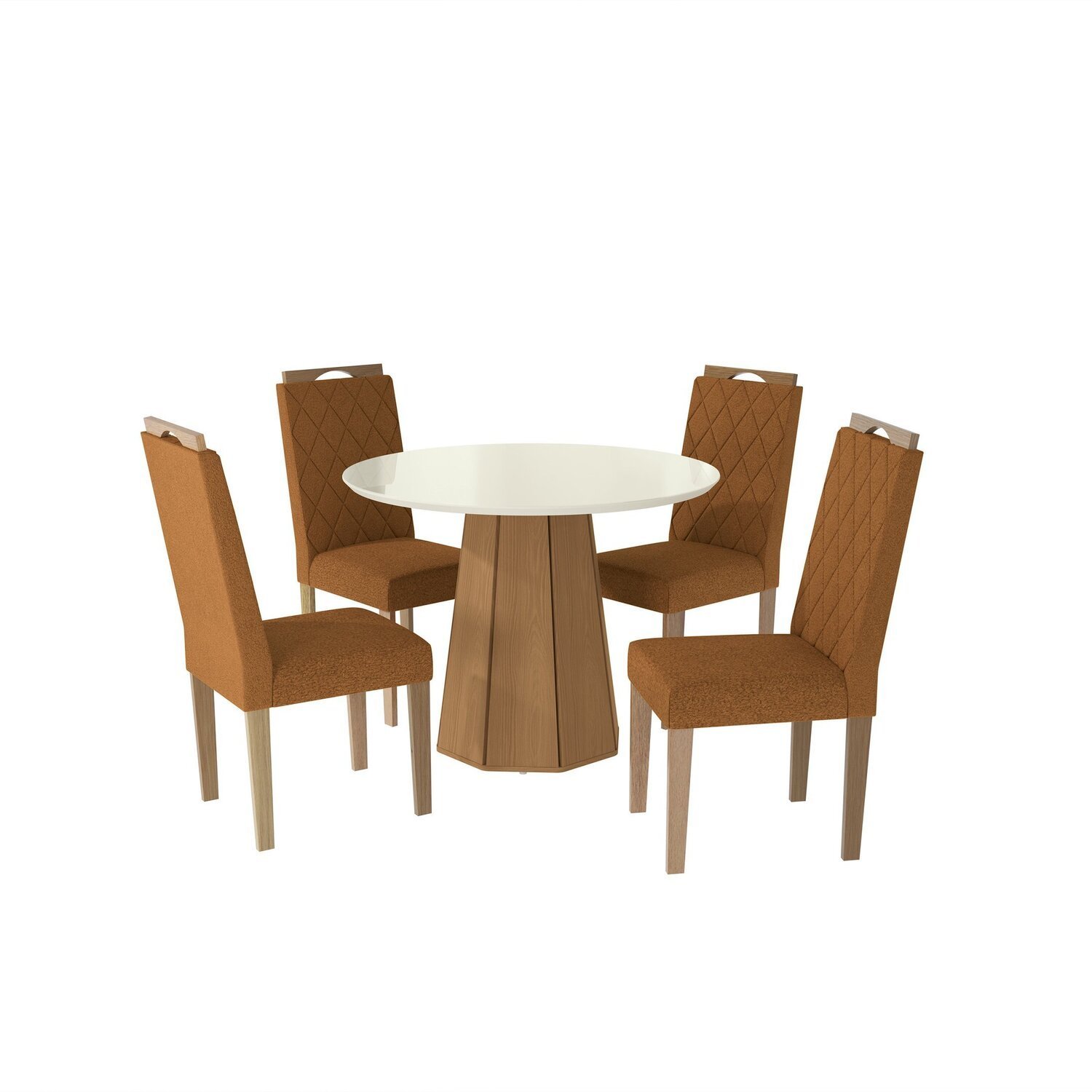 Conjunto Mesa Jade com 4 Cadeiras 105cm X 80cm X 105cm - 2