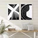 Ver imagem 1 de Kit 2 Quadros Fotografias Prédios Arquitetura 45x34cm:madeira Branca